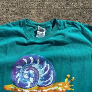 Vintage Delta Pro Weight Snailed It Snail Graphic T Shirt Teal Mens Large